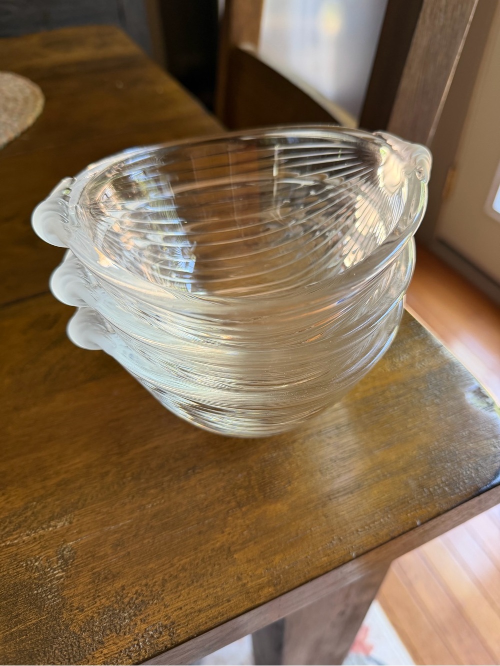 Vintage Mikasa Walther Glass Germany Neo Classic Crystal Dessert Bowls Set 3
